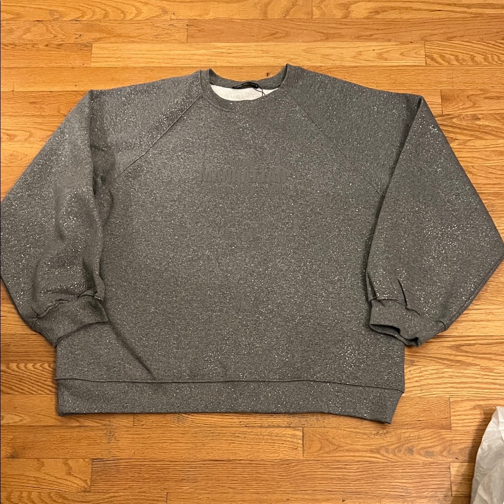Zara Women's Gray Crew Neck Sweater